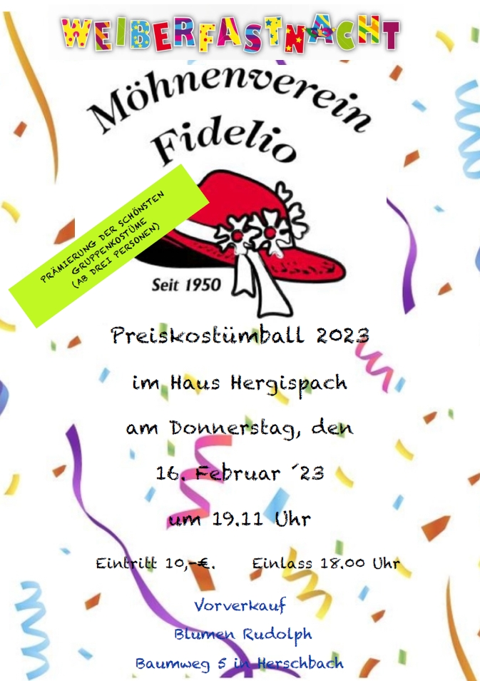 Flyer Preiskostümball 2023